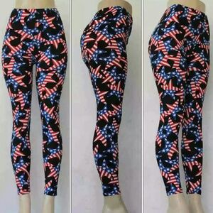 Patriotic Stars and Stripes Leggings